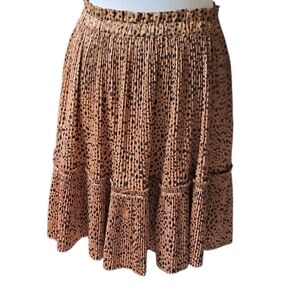 Current Air Shimmery Animal Print Pleated Skirt Anthropology